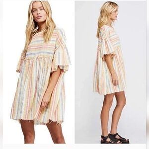 FREE PEOPLE Summer Nights Cotton Linen Dress Medium M